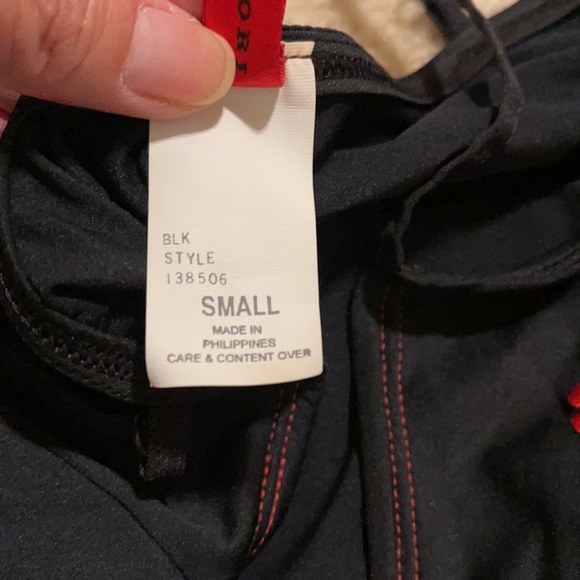 Josie Natori Black Crop Camisole Red Embroidered Heart Adjustable Y2K NWT-S - Picture 8 of 10